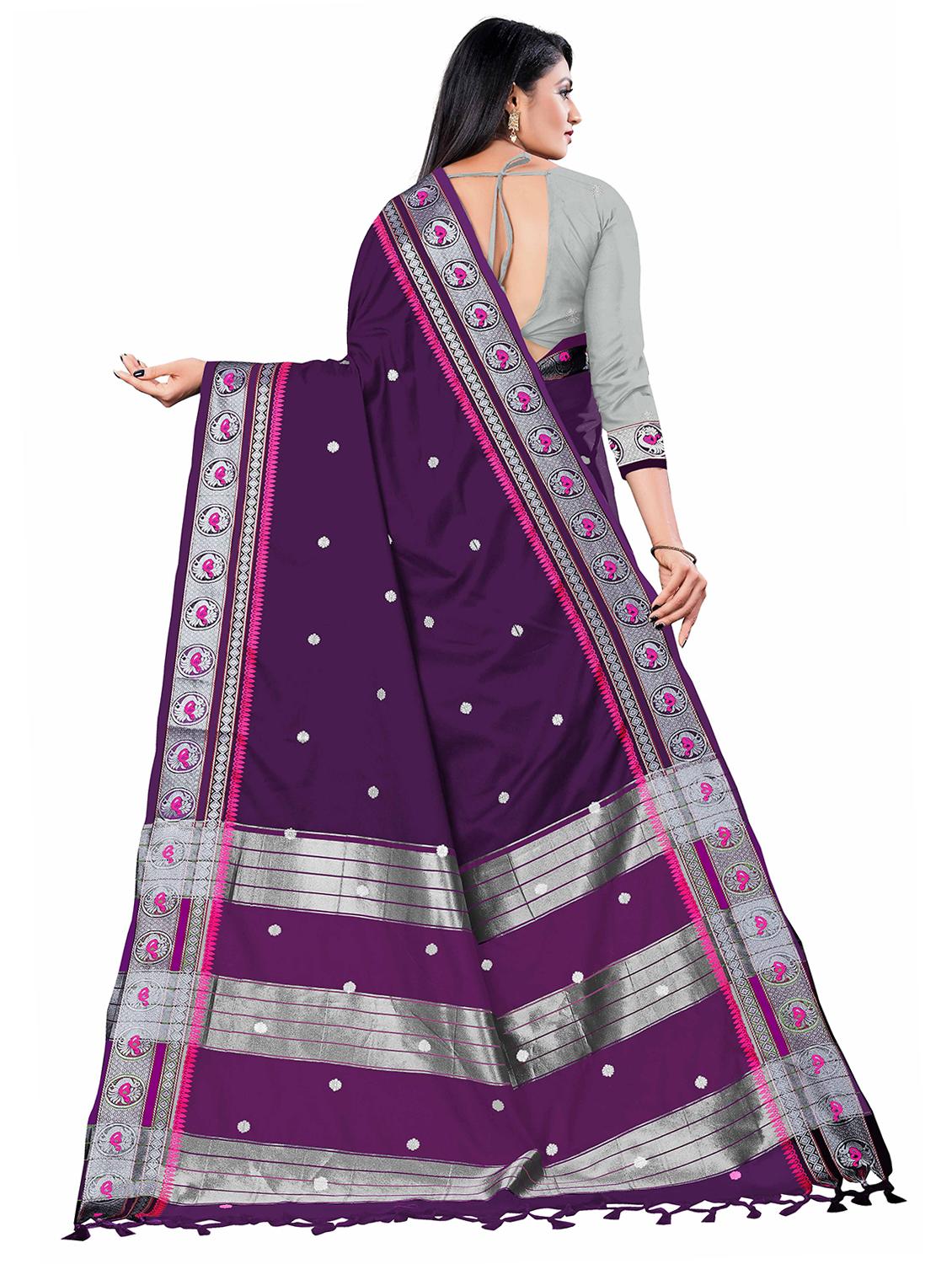 burgundy silk saree - 18275161 - Standard Image - 1