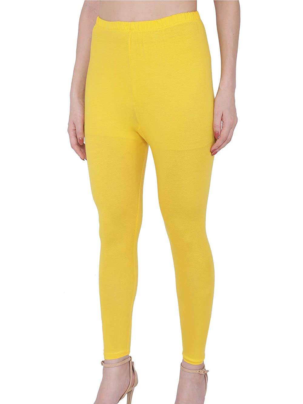 yellow cotton lycra leggings - 18275899 -  Standard Image - 1