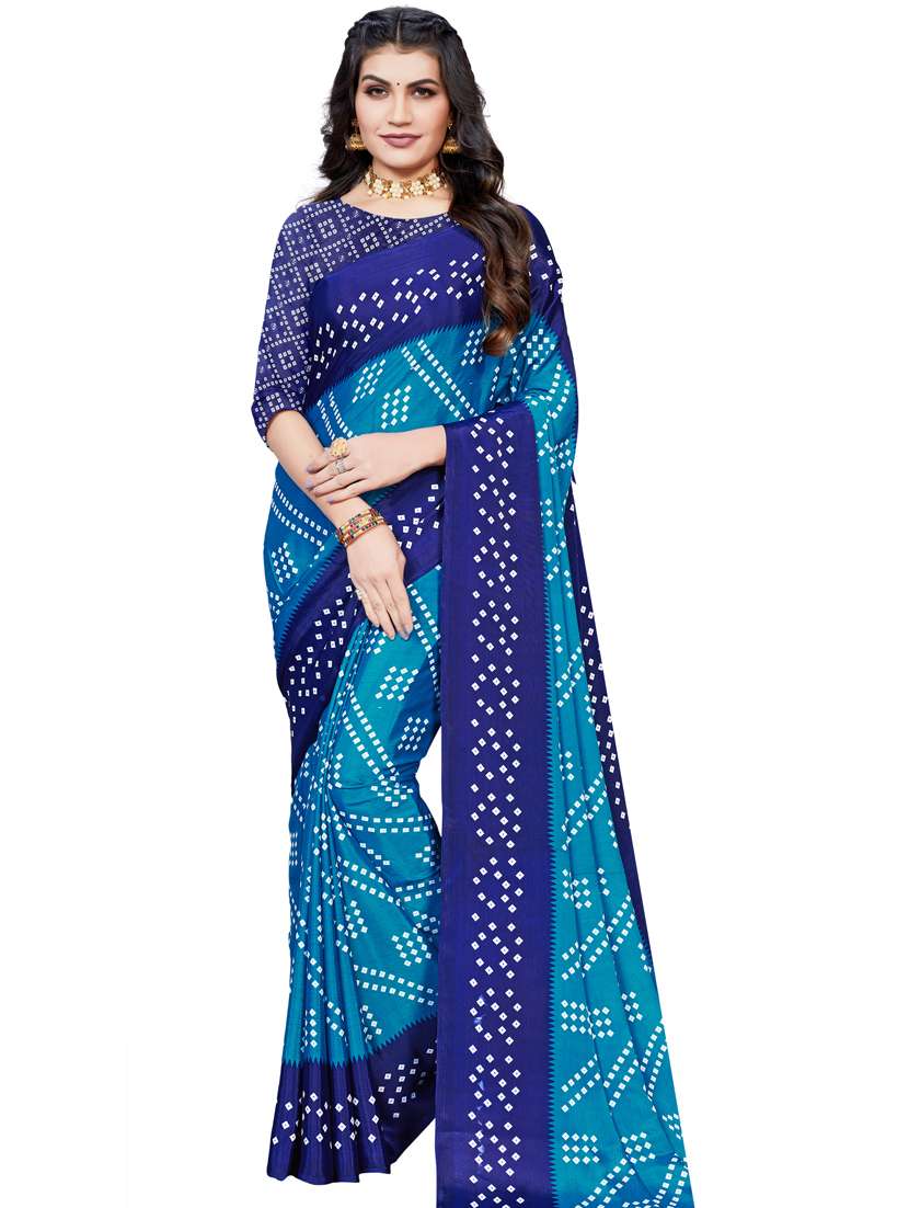bandhani printed saree  with blouse