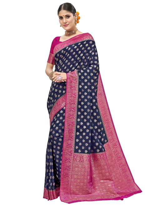 women's banarasi saree with blouse - 18276032 - Standard Image - 0