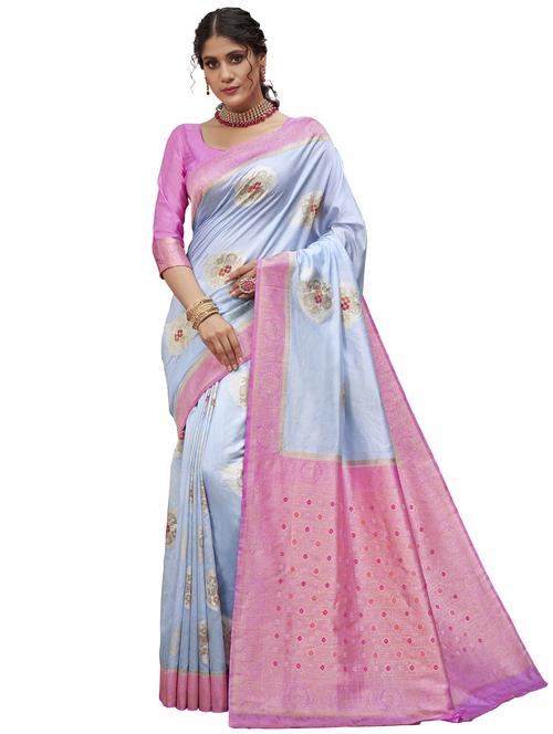 women's banarasi saree with blouse - 18276037 - Standard Image - 0