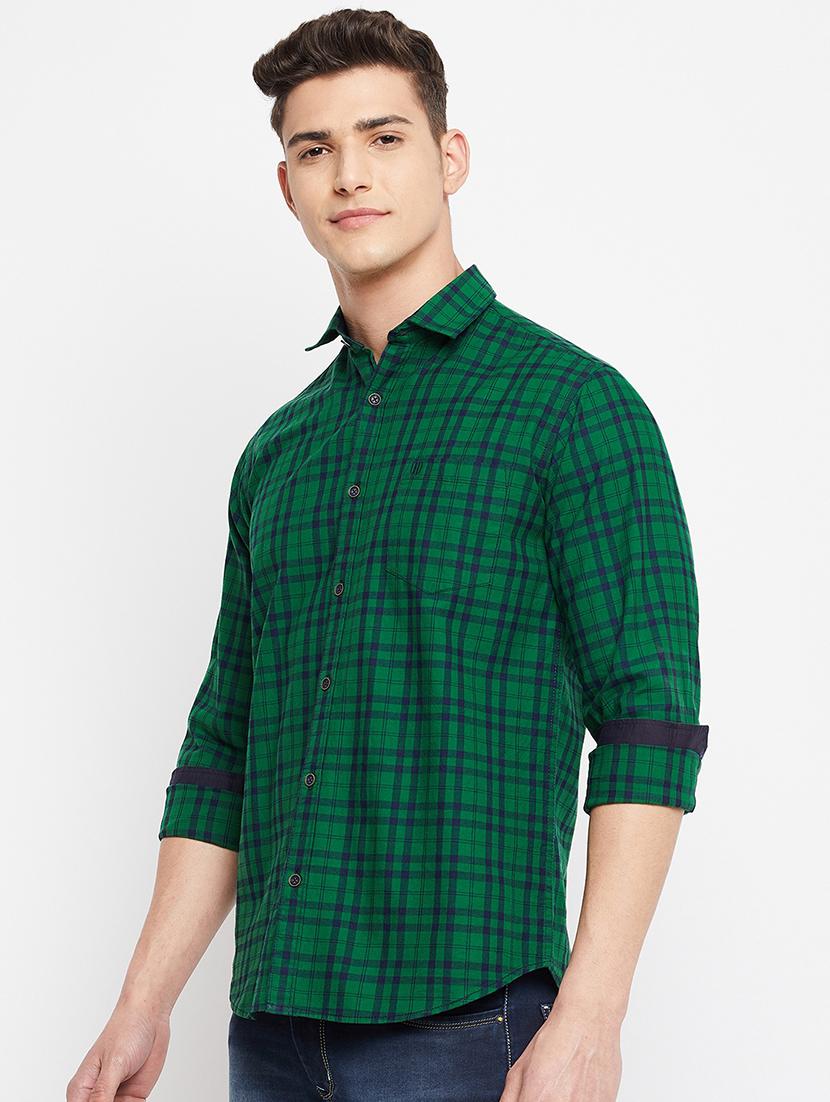 green checkered casual shirt - 18276047 - Standard Image - 1
