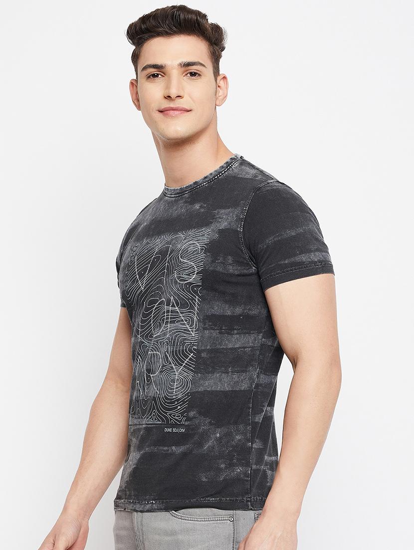 charcoal-grey chest-printed t-shirt - 18276072 - Standard Image - 1