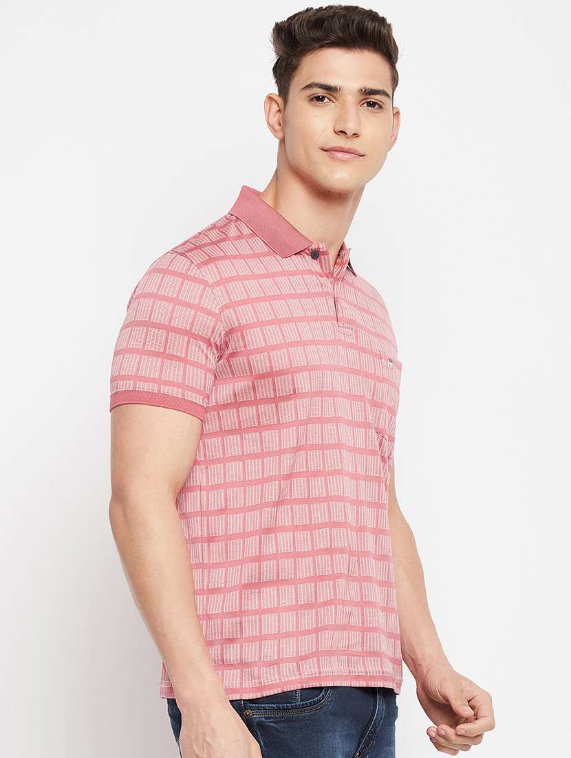 pink checkered polo t-shirt - 18276083 - Standard Image - 1