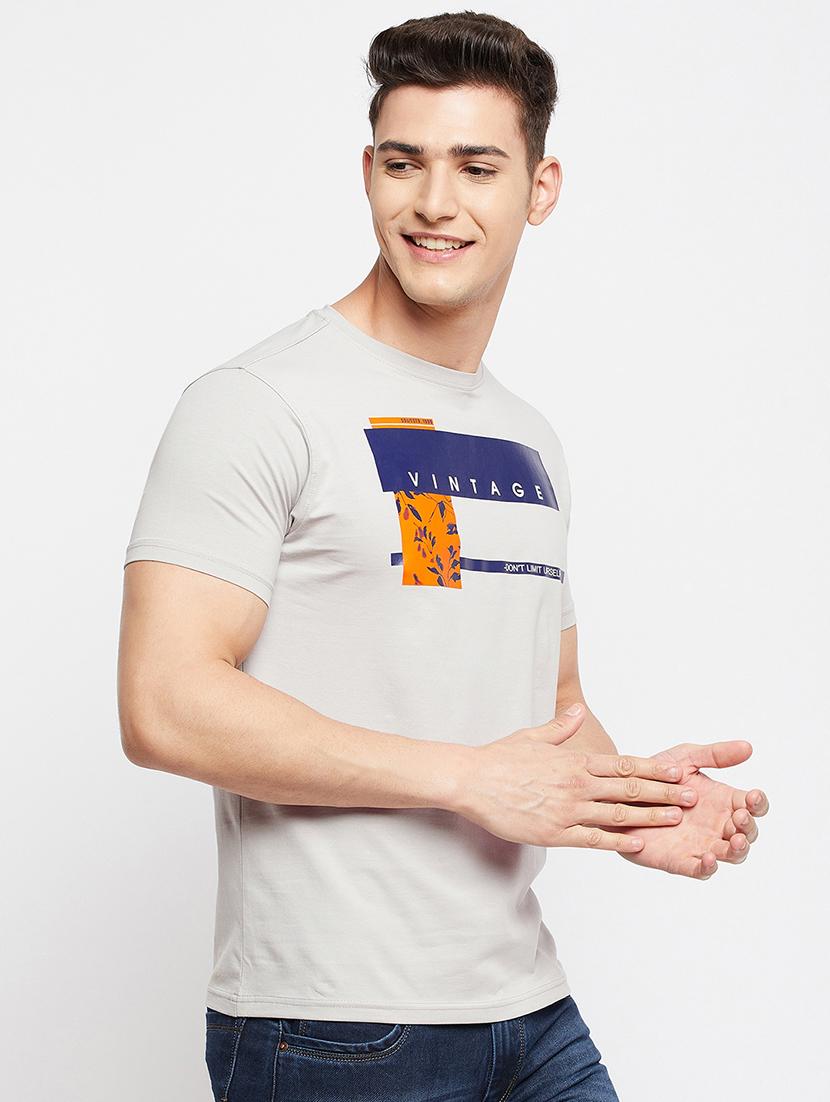 grey chest printed t-shirt - 18276099 - Standard Image - 1