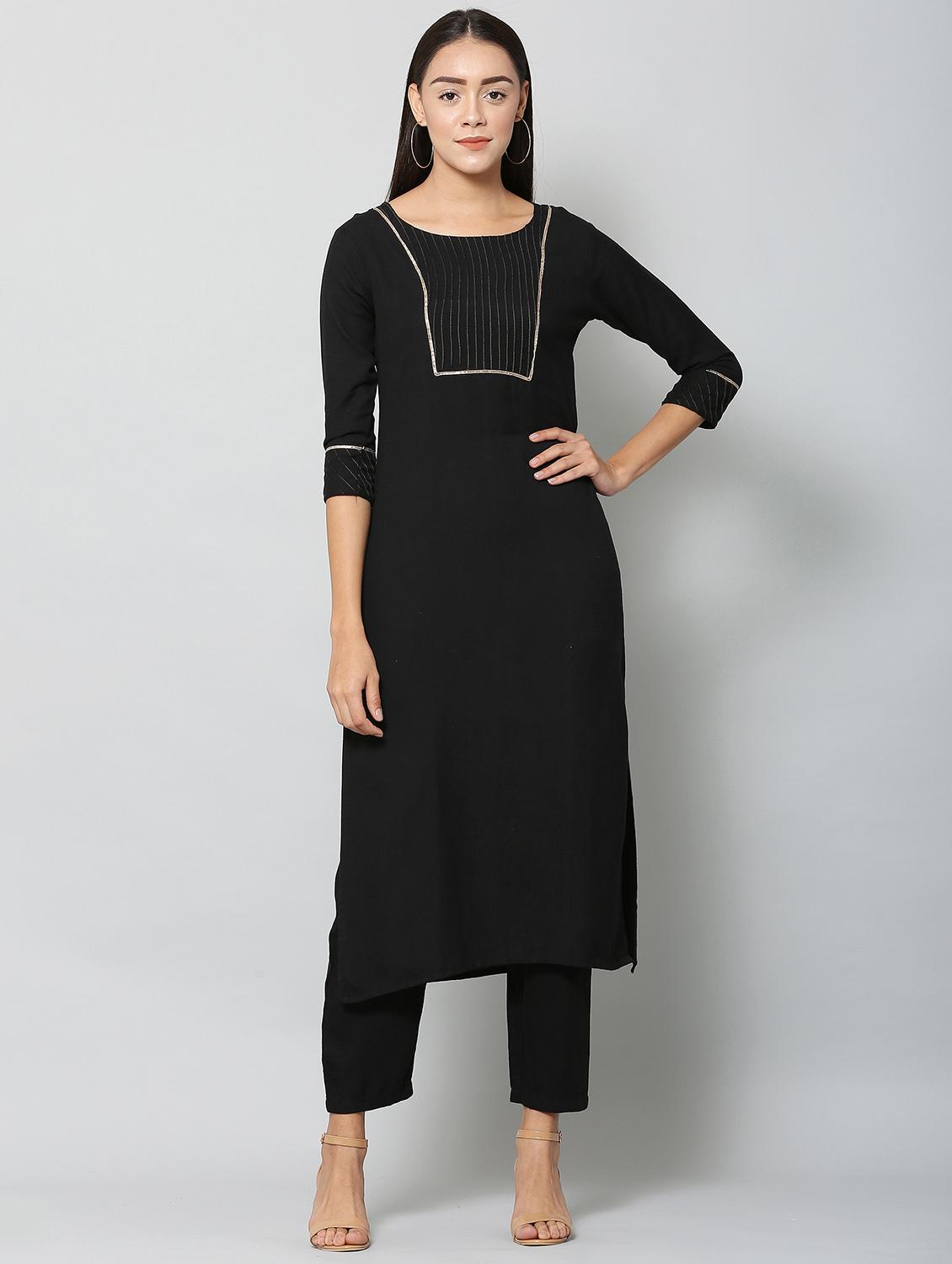 black rayon suit set - 18276349 - Standard Image - 1