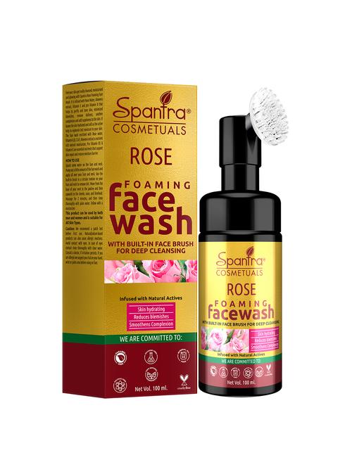 spantra rose foaming face wash with built- in face brush for deep cleaning 100ml face wash - 18276730 - Standard Image - 0