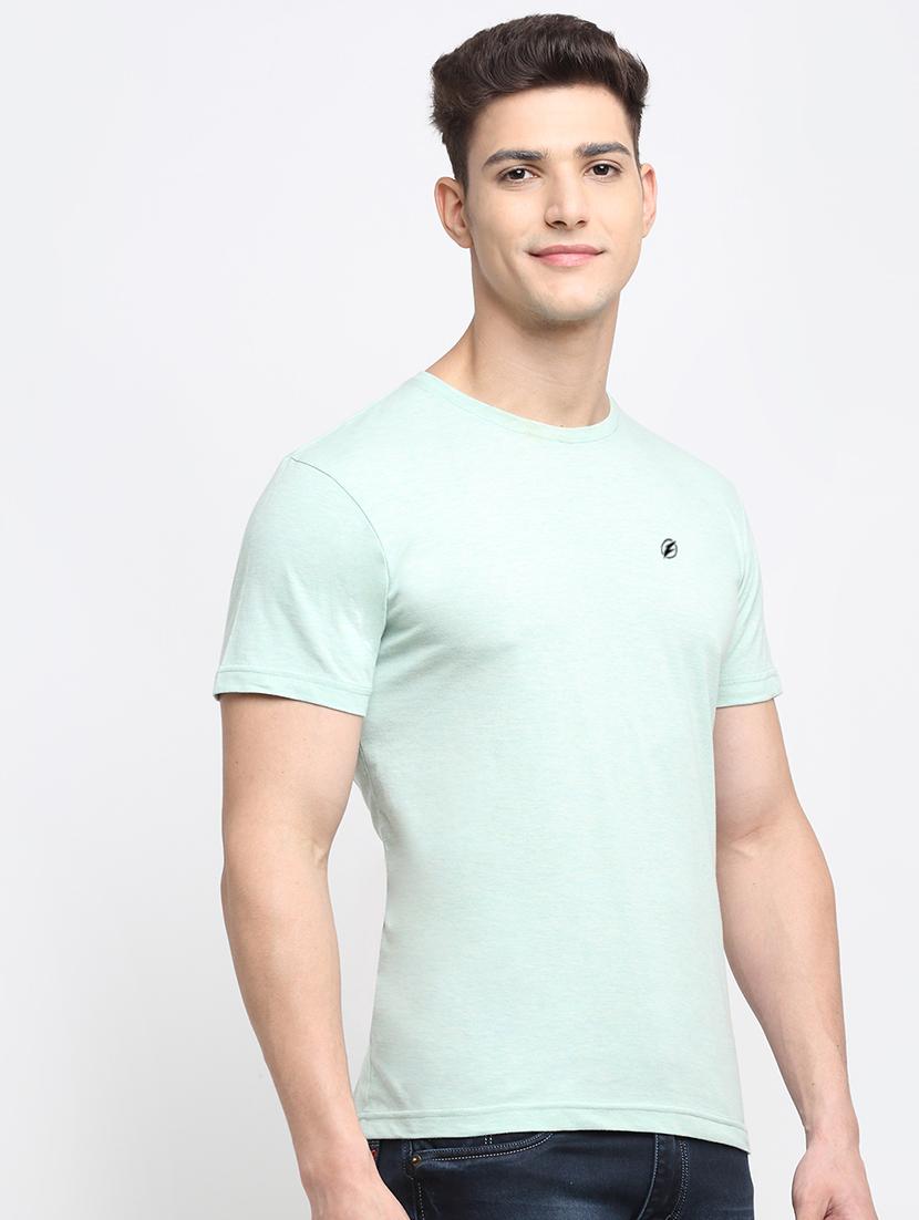 light blue melange t-shirt - 18277199 - Standard Image - 1