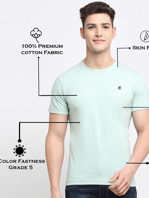 light blue melange t-shirt - 18277199 - Standard Image - 4