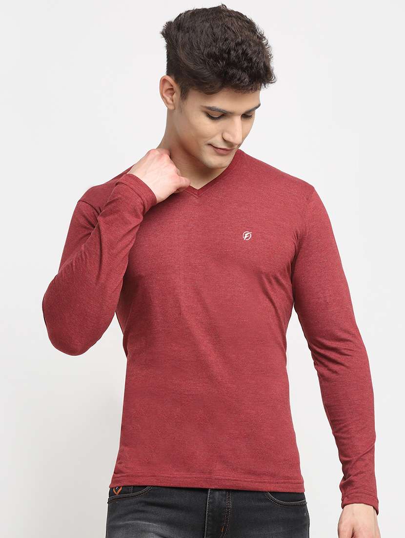 maroon melange t-shirt
