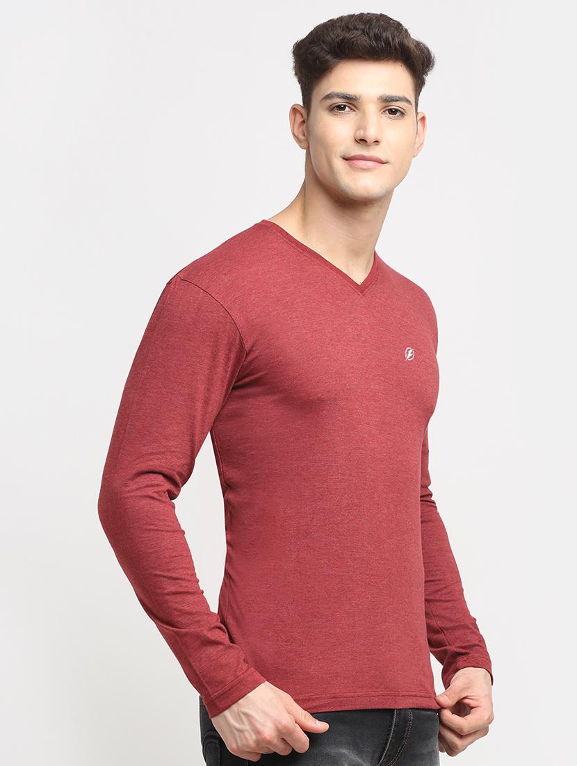 maroon melange t-shirt - 18277200 - Standard Image - 1
