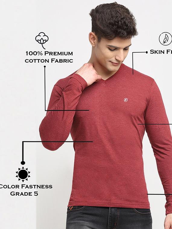maroon melange t-shirt - 18277200 - Standard Image - 4
