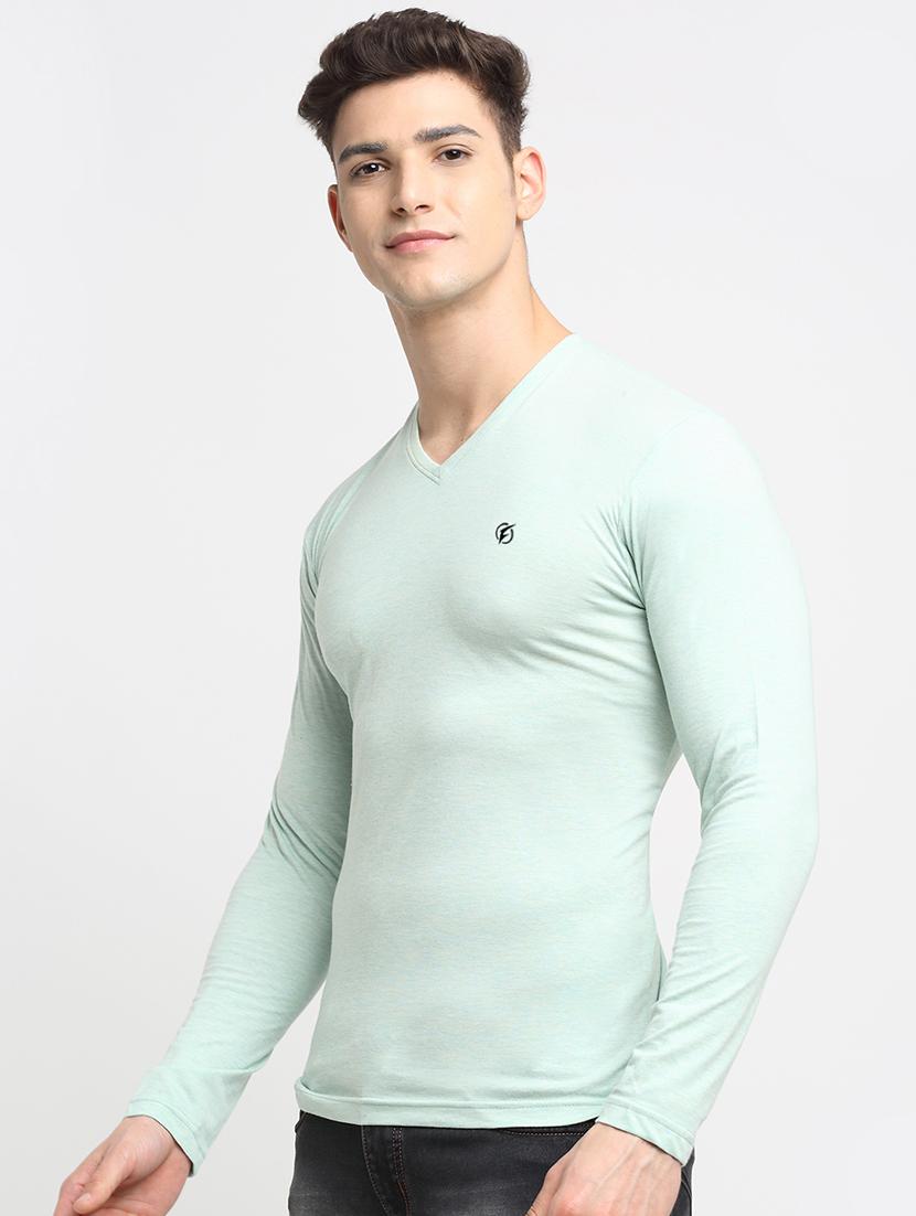 light blue melange t-shirt - 18277202 -  Standard Image - 1