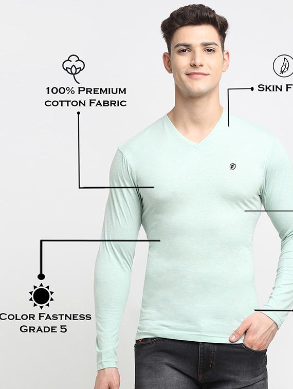 light blue melange t-shirt - 18277202 - Standard Image - 4