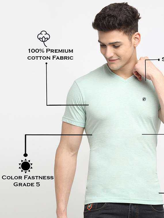 light blue melange t-shirt - 18277205 -  Standard Image - 4