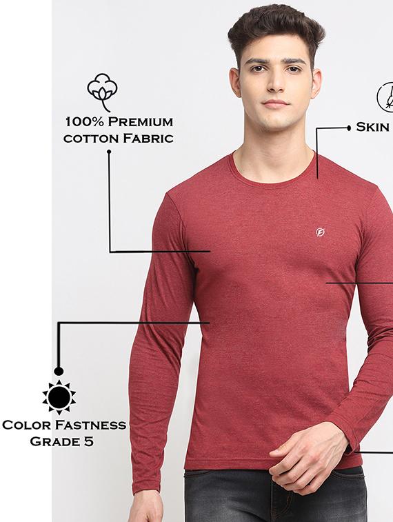 maroon melange t-shirt - 18277206 - Standard Image - 4