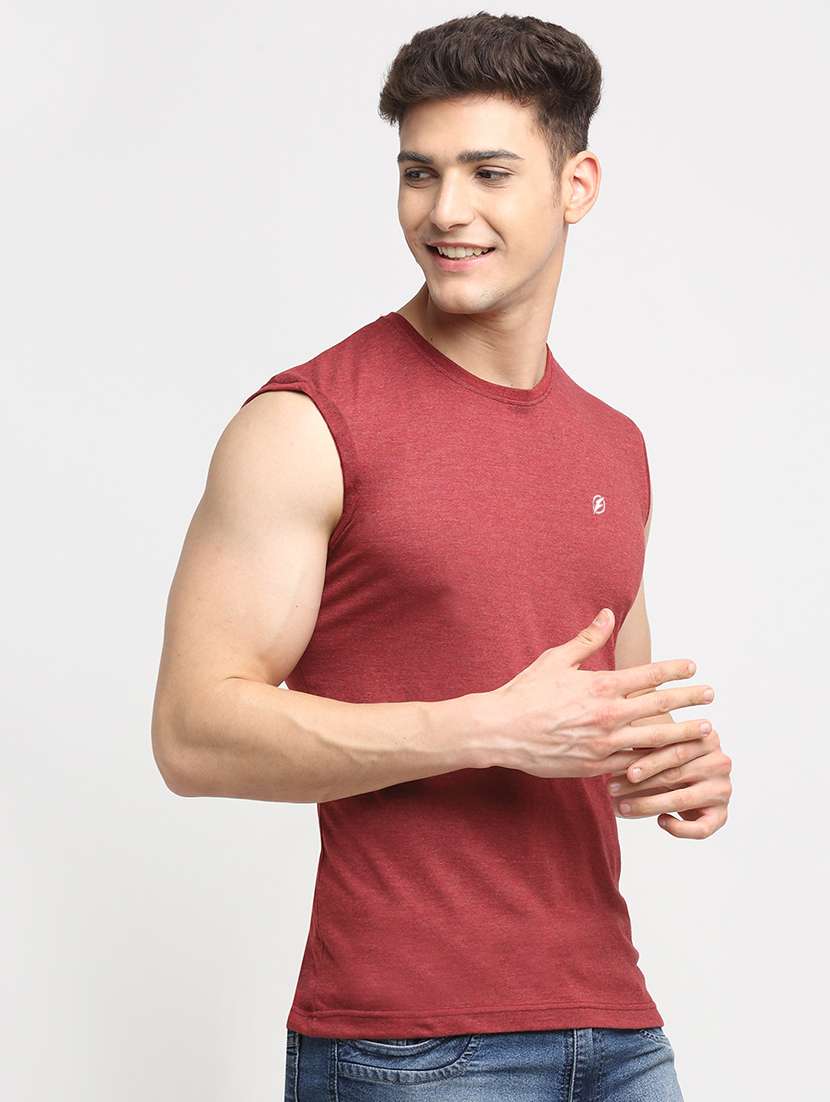 maroon melange t-shirt - 18277209 -  Standard Image - 1