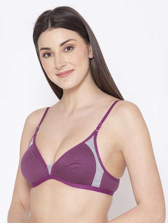 purple solid t-shirt bra - 18277401 -  Standard Image - 1