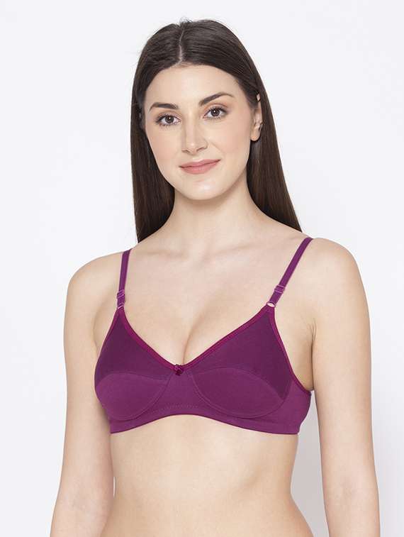 purple solid t-shirt bra