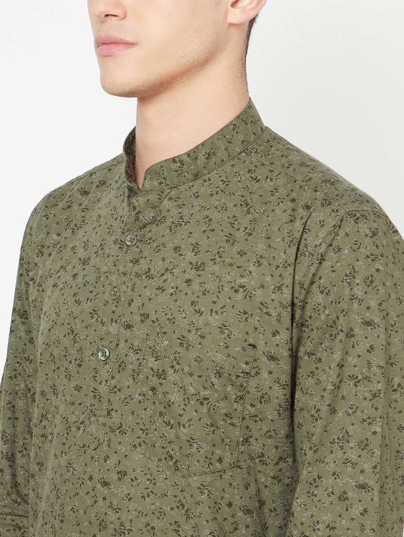 olive-green printed short kurtas - 18277474 -  Standard Image - 4