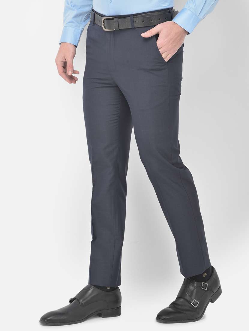 navy blue checkered formal trouser - 18277529 -  Standard Image - 1