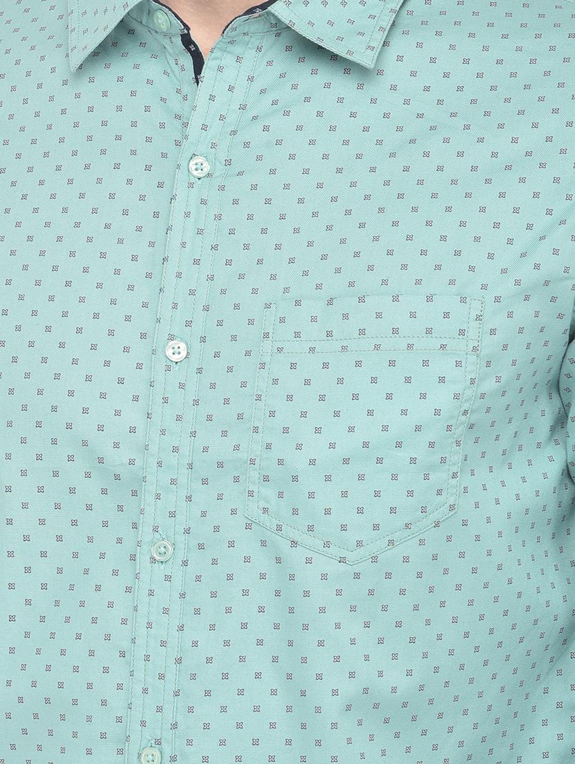 sea-green printed casual shirt - 18277534 - Standard Image - 4