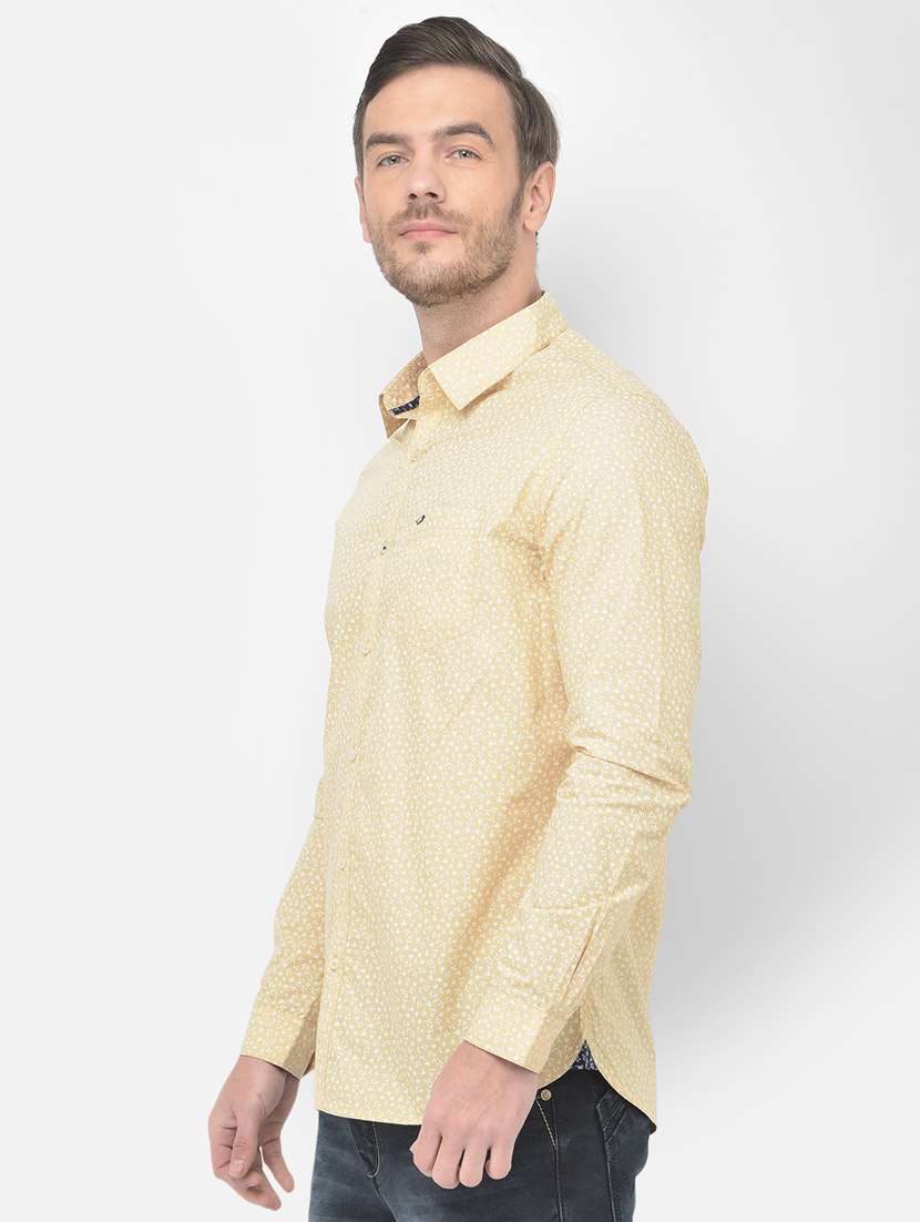 yellow printed casual shirt - 18277549 - Standard Image - 1