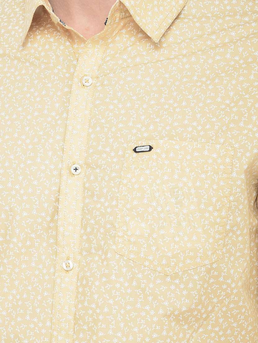 yellow printed casual shirt - 18277549 - Standard Image - 4