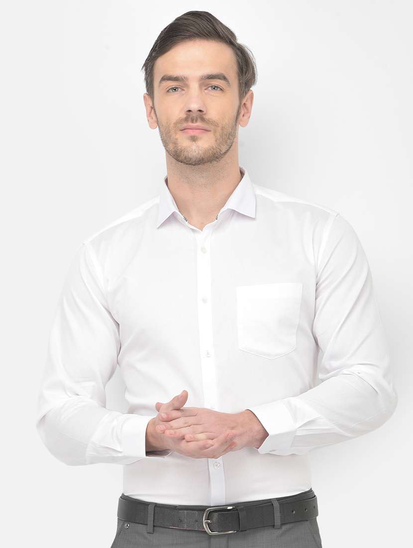 white solid formal shirt