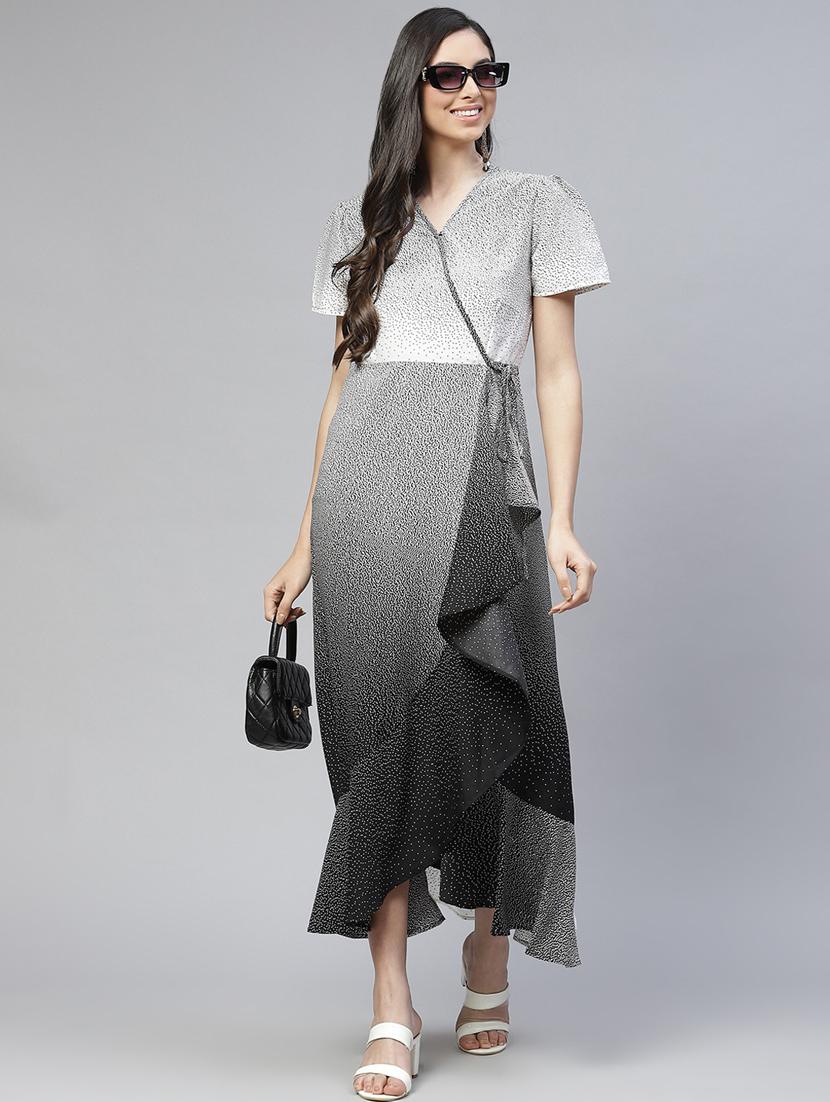 women's wrap ombre dress