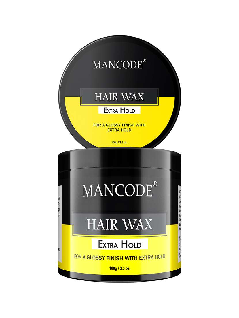 man code hair wax extra hold glossy finish extra long lasting hold easy wash 100 gm (pack of 1)