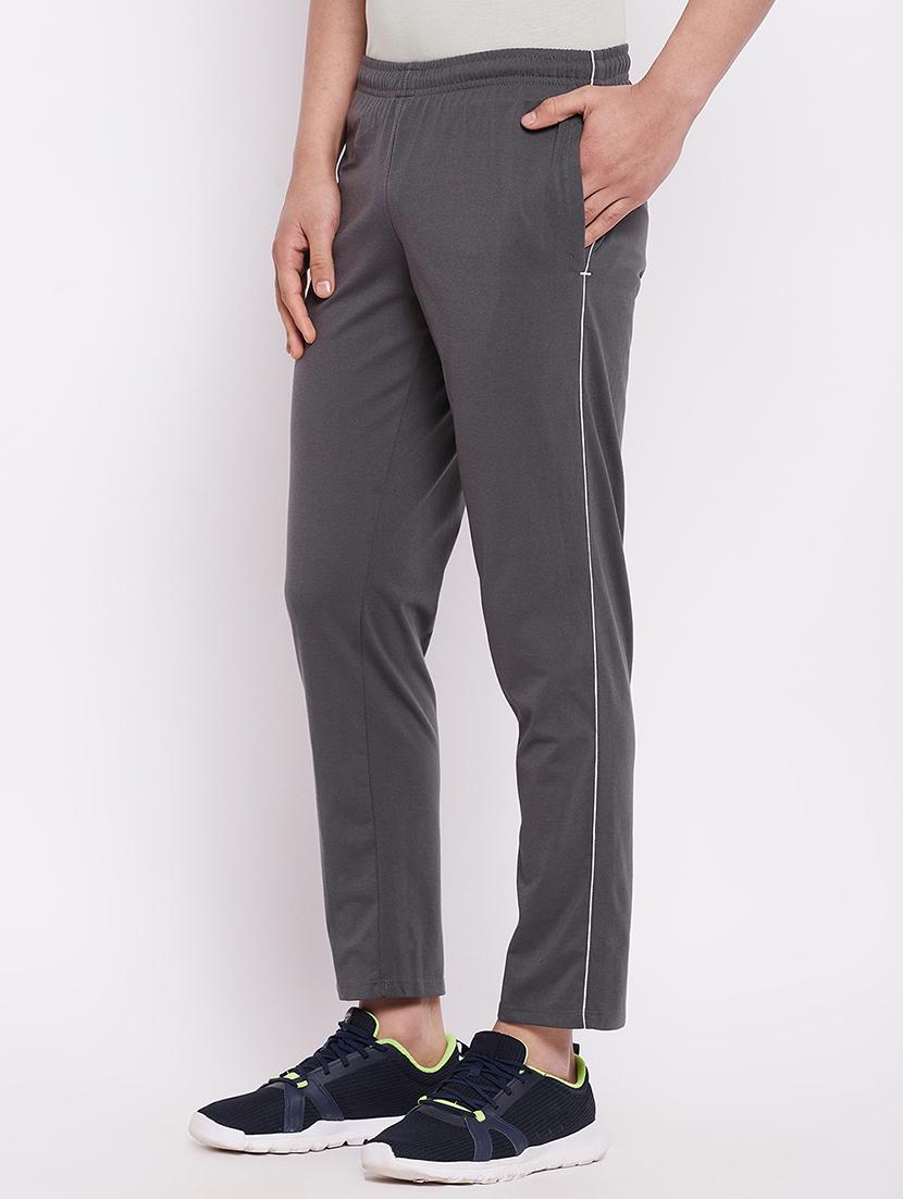 men solid mid rise ankle length tack pant - 18277931 - Standard Image - 1