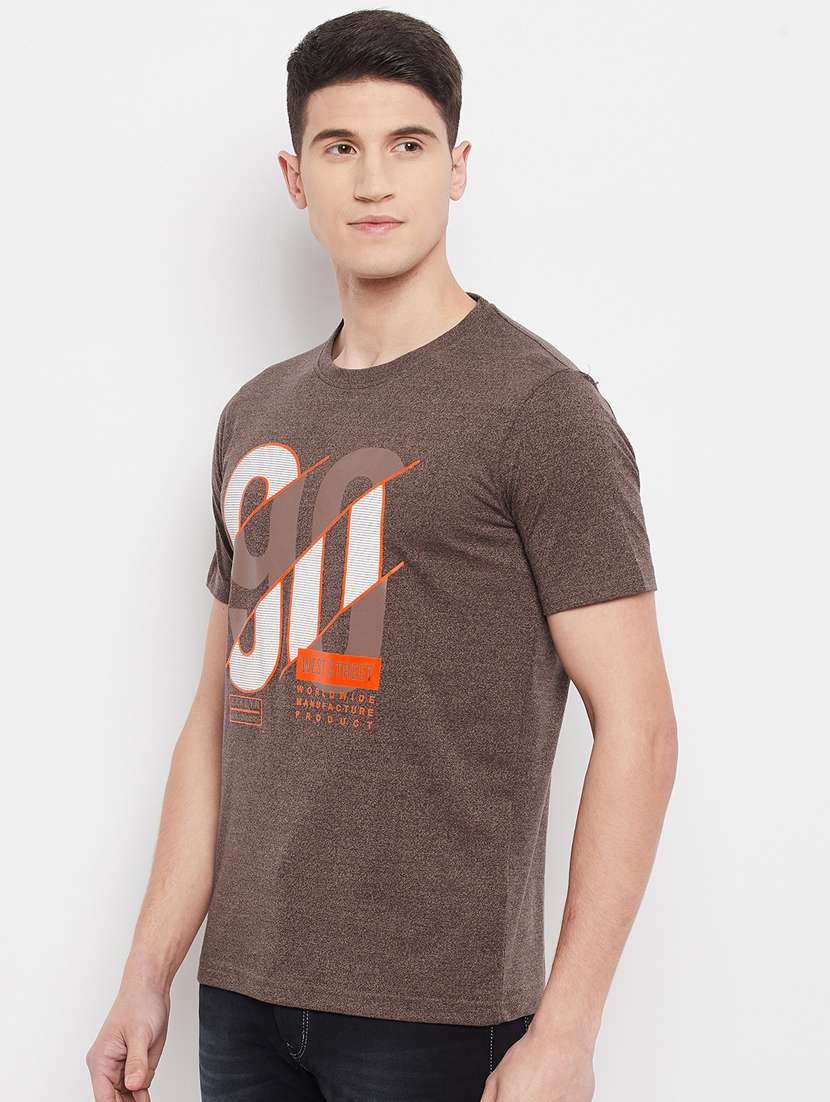 brown chest-printed polo t-shirt - 18280597 -  Standard Image - 1