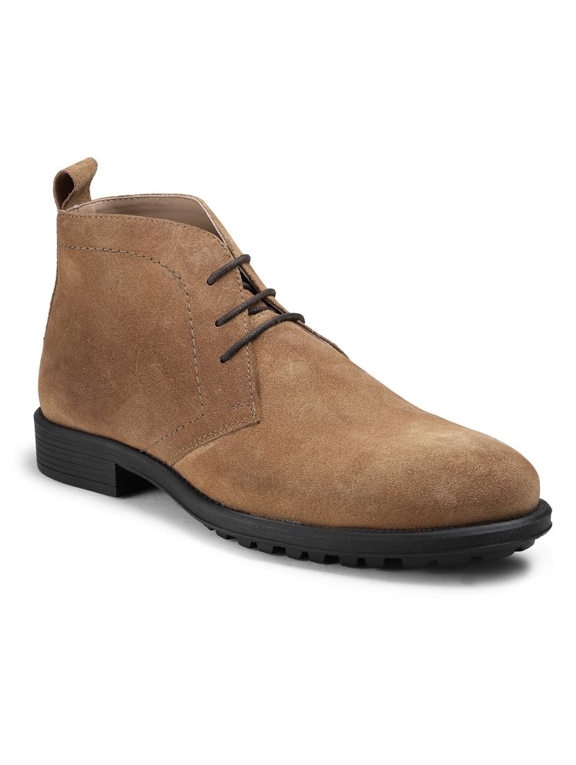 beige leather low ankle boots