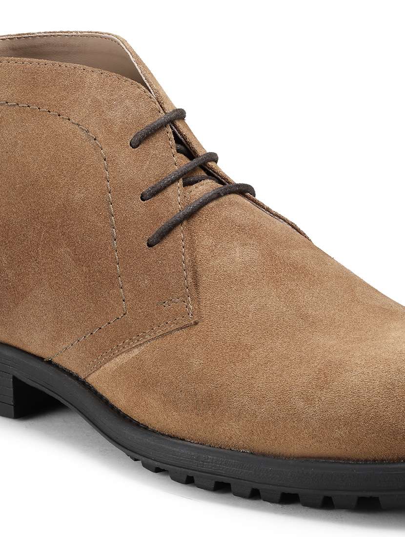 beige leather low ankle boots - 18280604 - Standard Image - 6