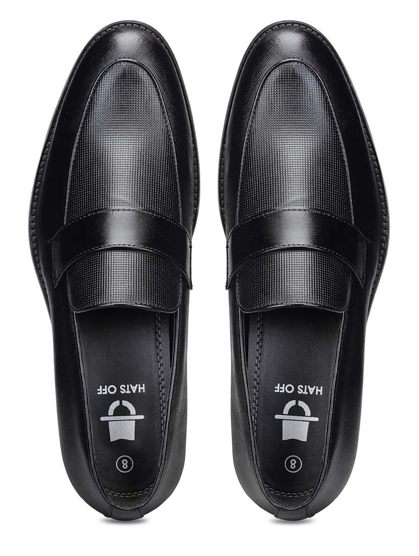 black leather slip on loafers - 18280610 -  Standard Image - 1