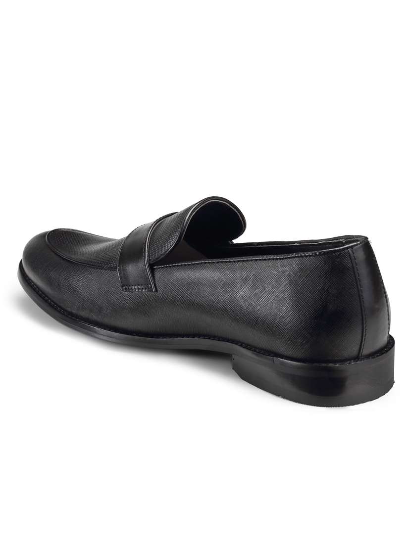 black leather slip on loafers - 18280610 -  Standard Image - 4