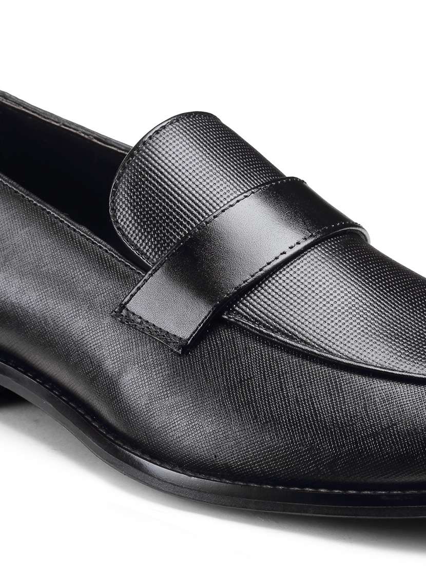 black leather slip on loafers - 18280610 -  Standard Image - 6