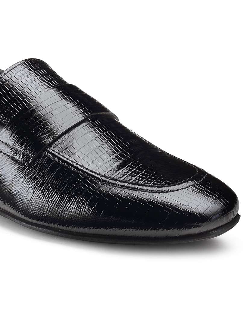black leather slip on loafers - 18280617 -  Standard Image - 6