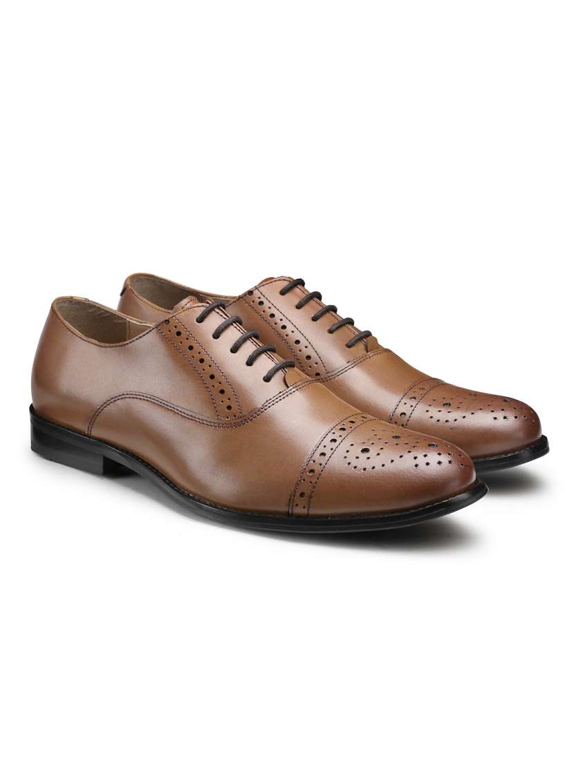 men tan lace-up brouges - 18280623 -  Standard Image - 1