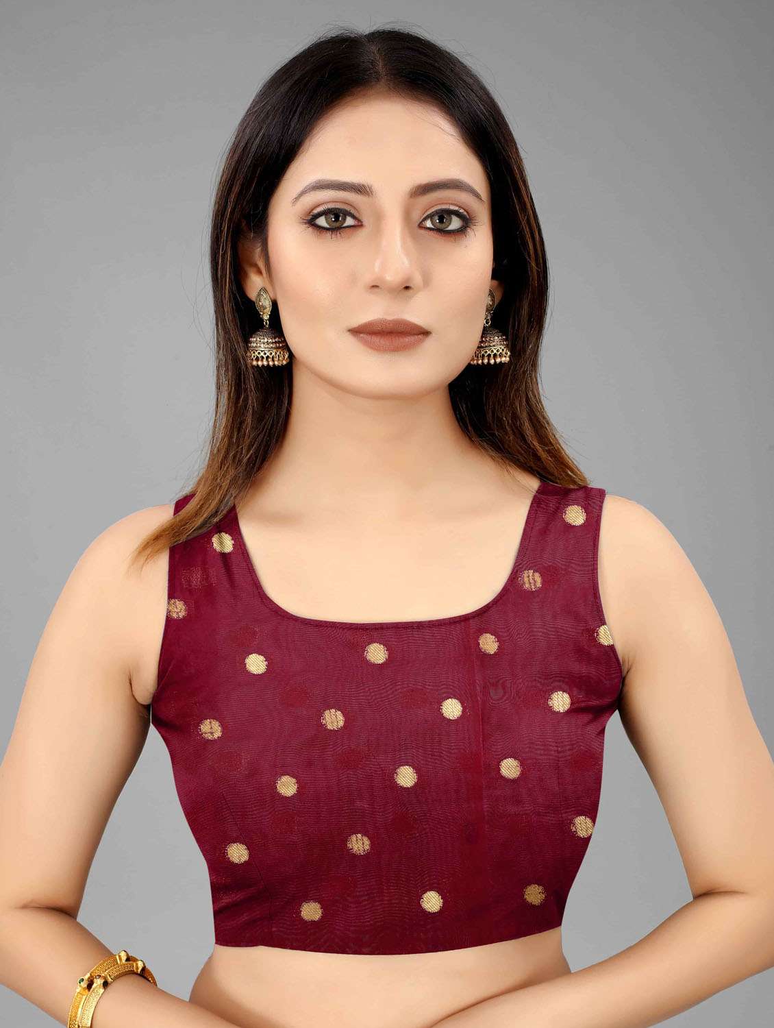 women's polka dots red colored saree - 18280756 -  Standard Image - 4