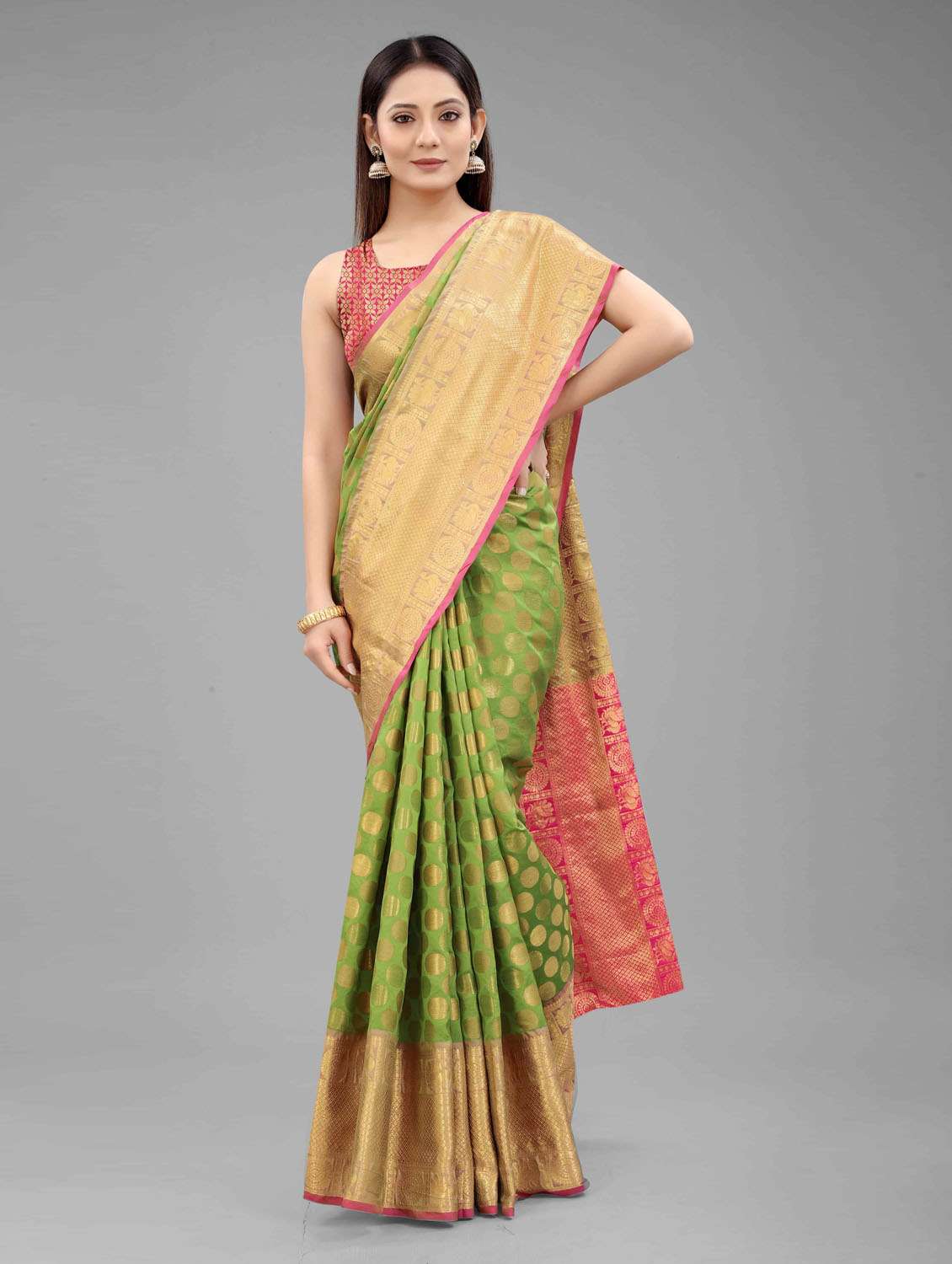 women's banarasi saree with blouse - 18280779 -  Standard Image - 1