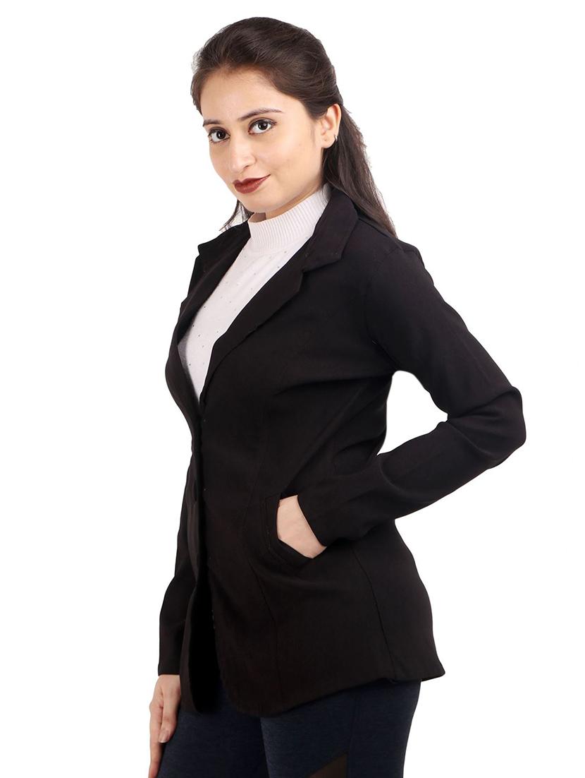 lapel neck solid formal blazer - 18281306 - Standard Image - 1