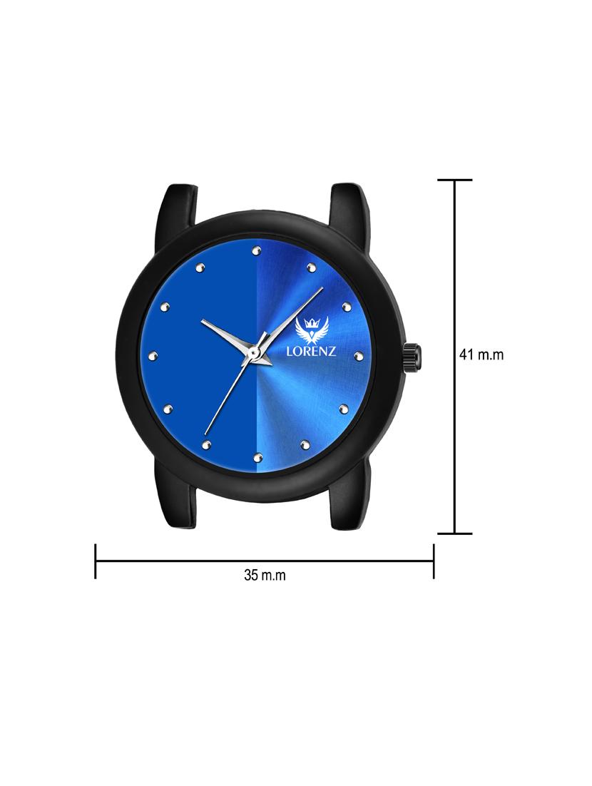 lorenz blue dial & black magnetic mesh strap watch for women & girls - 18281319 - Standard Image - 4