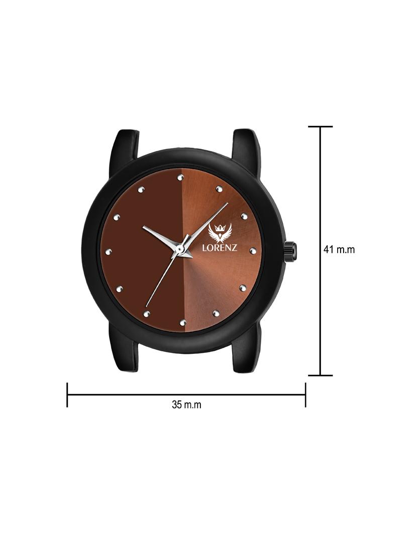 lorenz brown dial & black magnetic mesh strapc watch for women & girls - 18281321 - Standard Image - 4