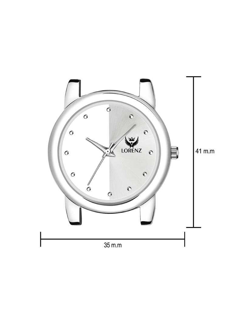 lorenz silver dial & silver magnetic mesh strap watch for women & girls - 18281324 - Standard Image - 4