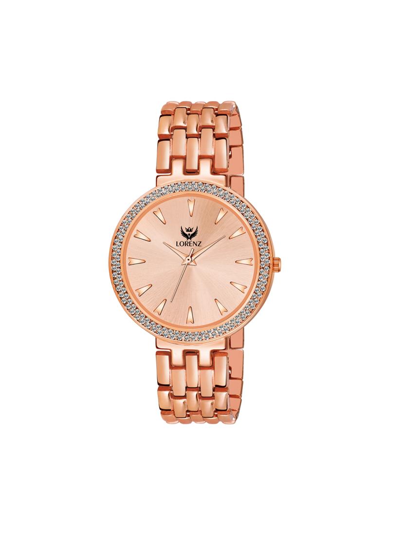 lorenz luxury stylish rose gold watch for women & girls - 18281327 -  Zoom Image - 0