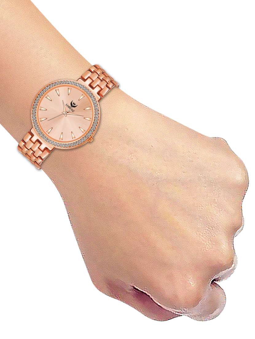 Lorenz Luxury Stylish Rose Gold Watch For Women & Girls