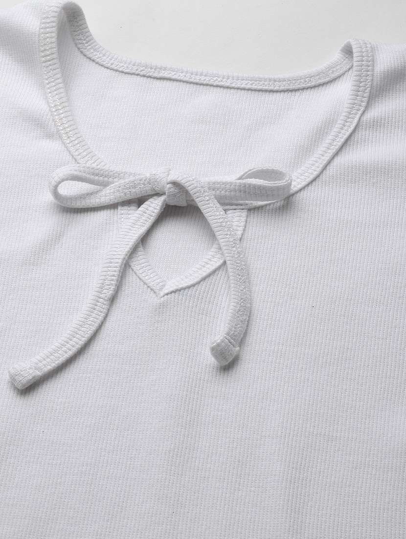 women's straight v neck top - 18281376 - Standard Image - 4