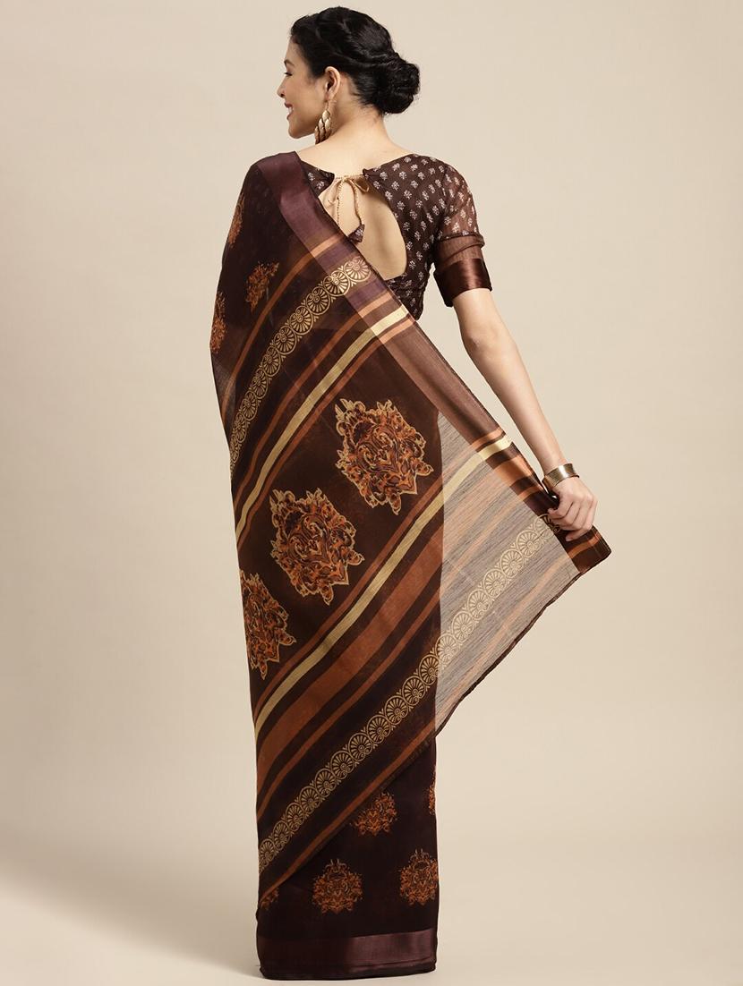 ethnic motifs printed saree - 18281927 -  Standard Image - 1